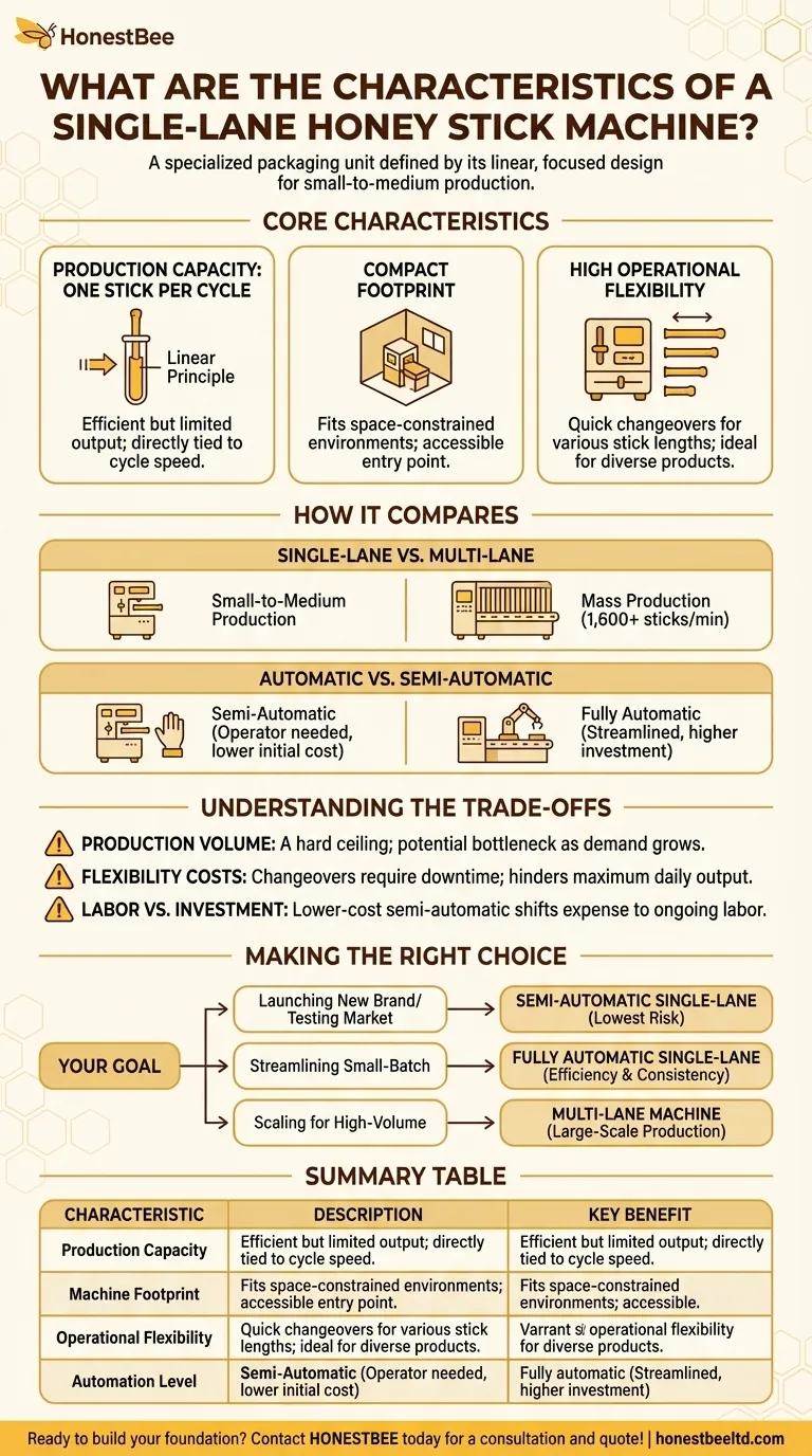 What are the characteristics of a single-lane honey stick machine? Compact, Flexible, and Perfect for Small-Scale Production Visual Guide