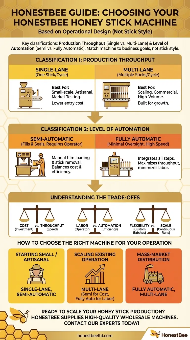 What are the different types of honey stick machines based on honey stick style? Find Your Perfect Fit Visual Guide