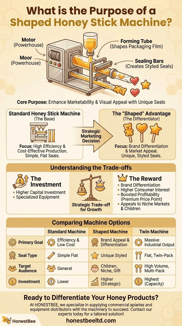 What is the purpose of a shaped honey stick machine? Boost Brand Appeal & Sales Visual Guide