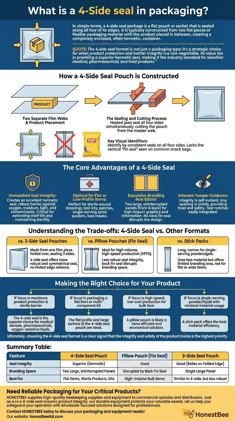 What is a 4-side seal in packaging? Achieve Unmatched Product Protection & Branding Visual Guide