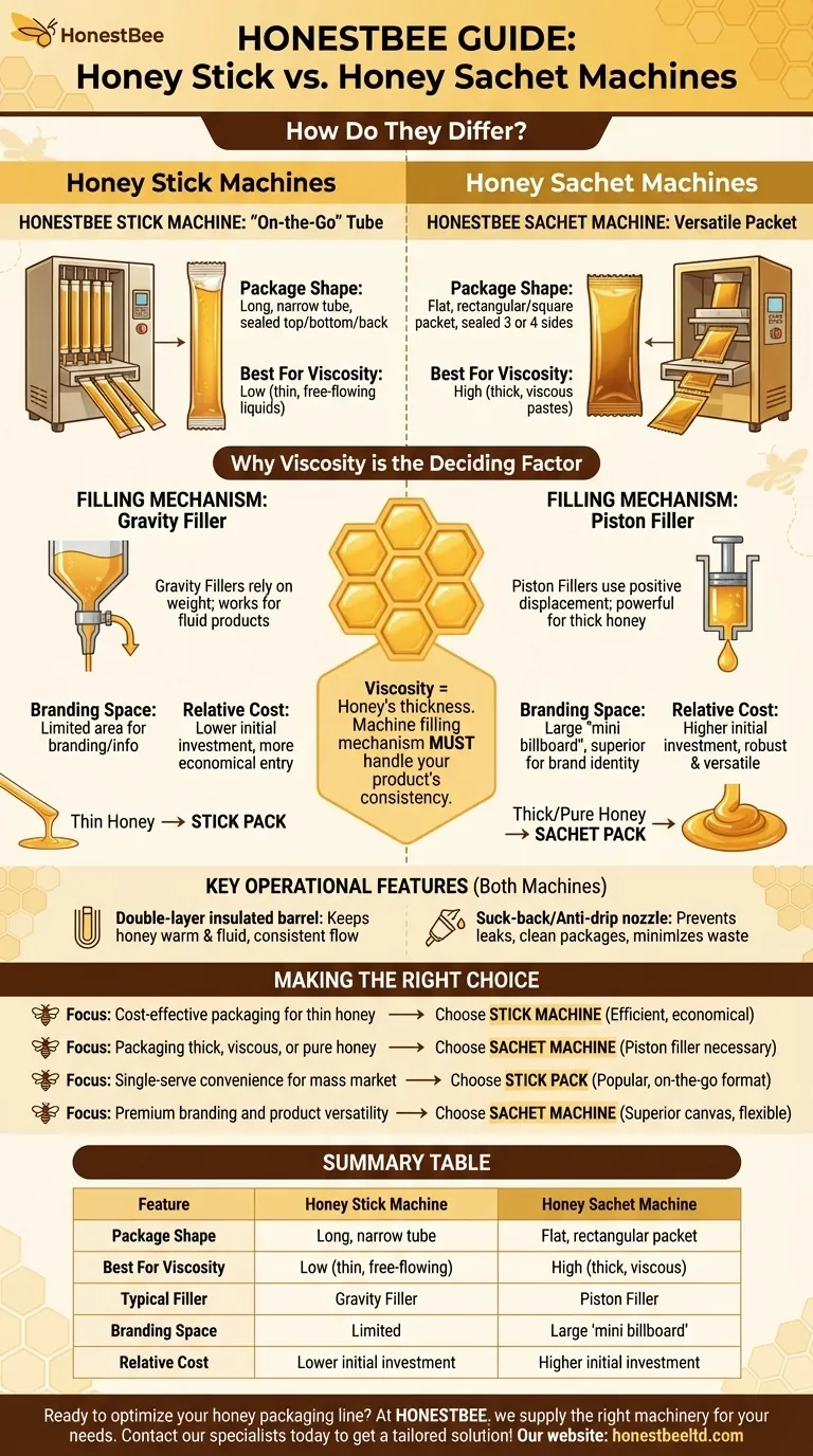 How do honey stick and honey sachet machines differ? Choose the Right Packaging for Your Honey Visual Guide