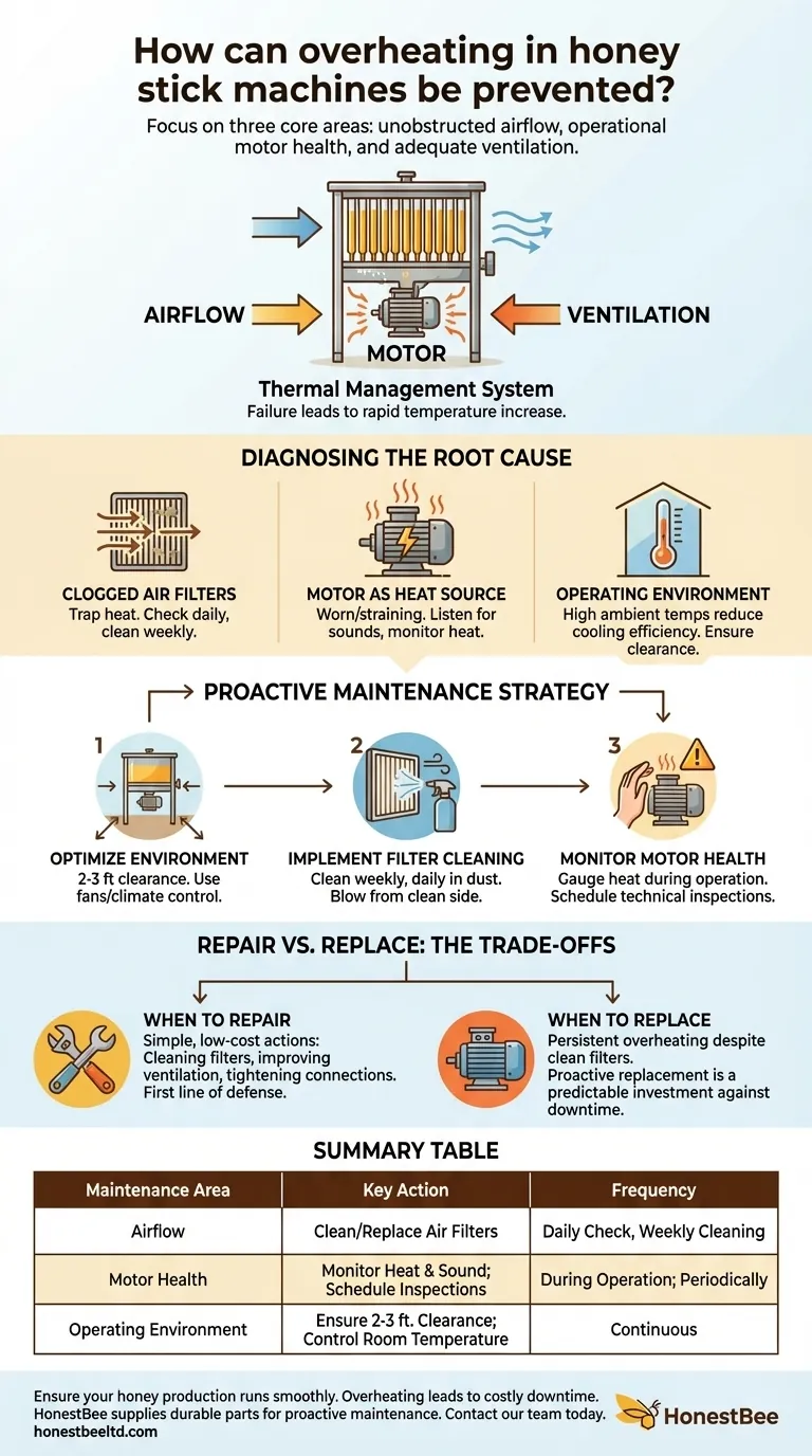 How can overheating in honey stick machines be prevented? Proactive Maintenance for Uninterrupted Production Visual Guide