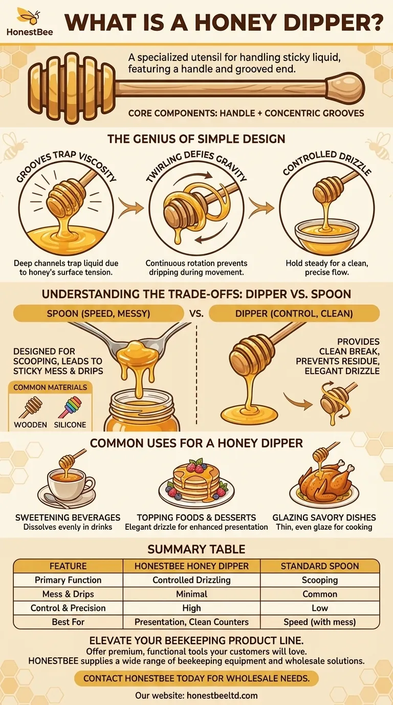 What is a honey dipper and what is it used for? A Guide to Mess-Free Drizzling Visual Guide