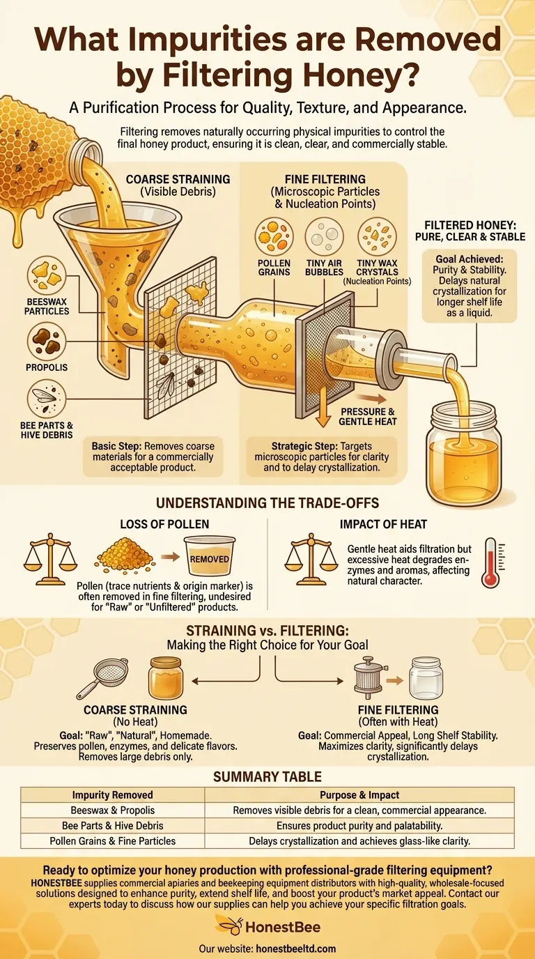 What impurities can be removed by filtering honey? Achieve Purity and Extend Shelf Life Visual Guide