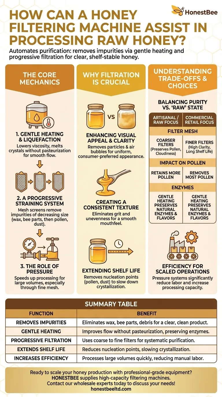 How can a honey filtering machine assist in processing raw honey? Boost Efficiency & Product Quality Visual Guide