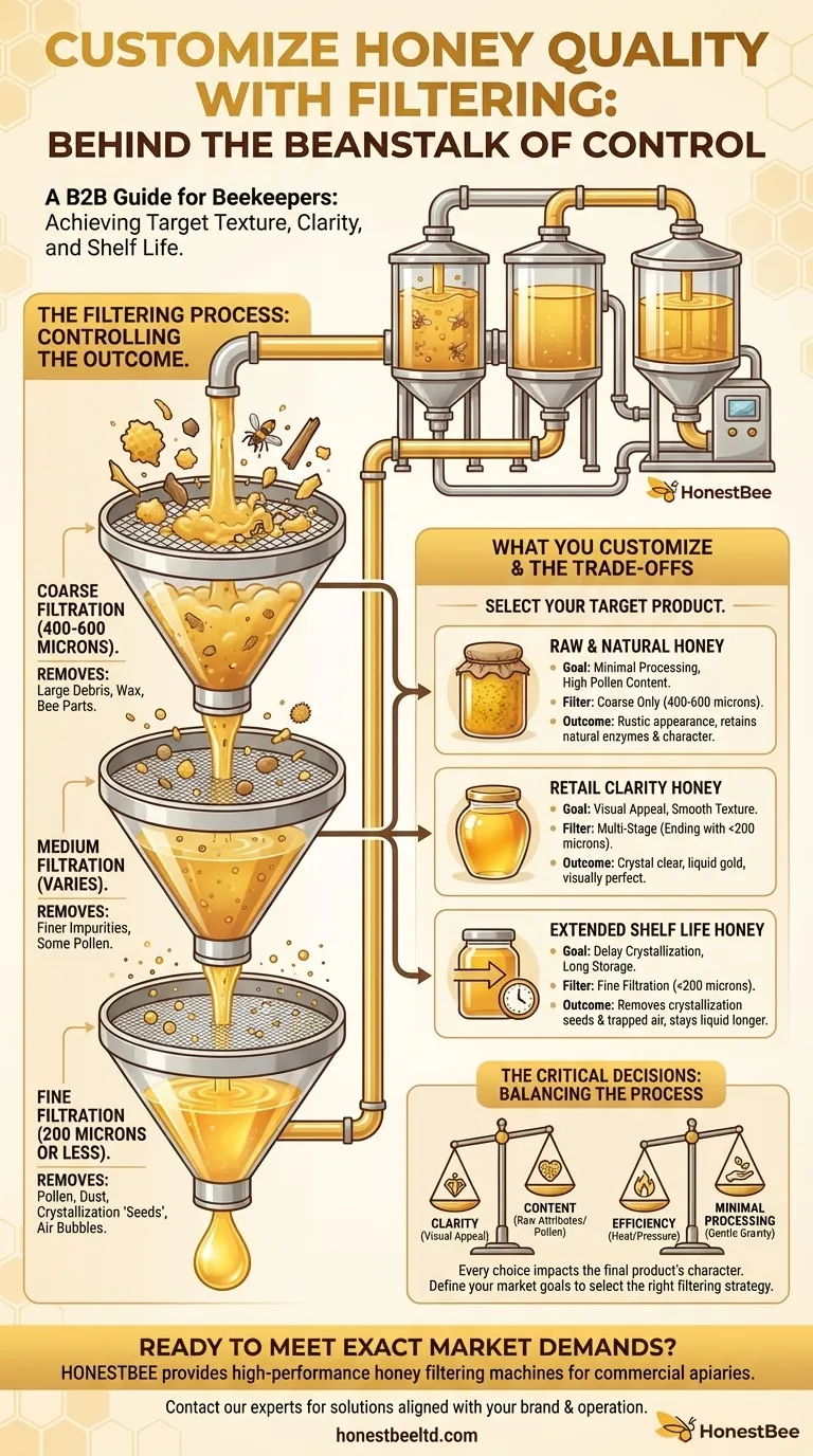 How can beekeepers customize honey quality using a honey filtering machine? Control Clarity, Pollen & Shelf Life Visual Guide