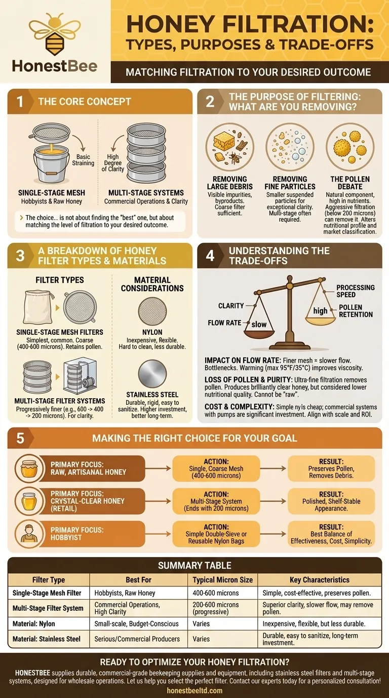 What are the types of honey filters? Choose the Right System for Your Honey's Clarity & Quality Visual Guide