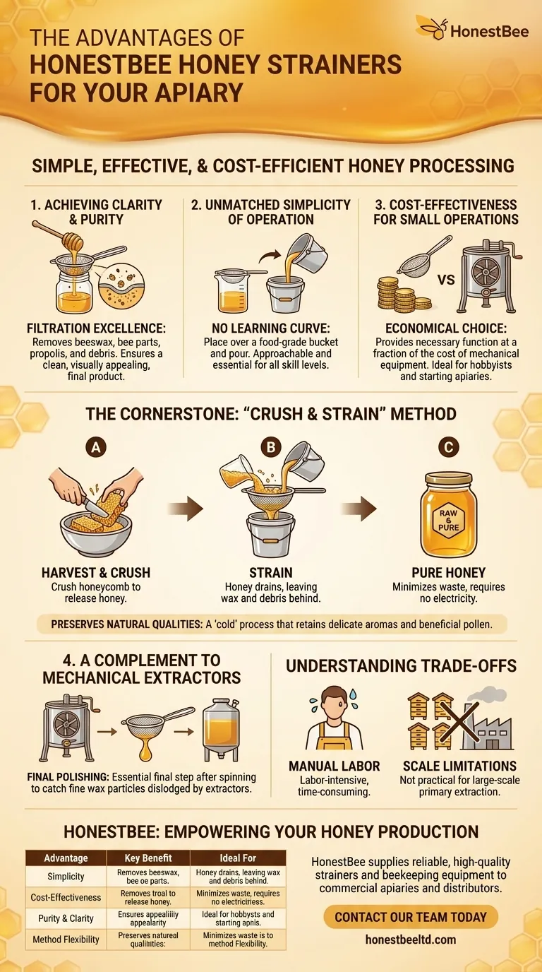 Каковы преимущества использования медовых сит? Простой и недорогой путь к чистому меду Визуальное руководство