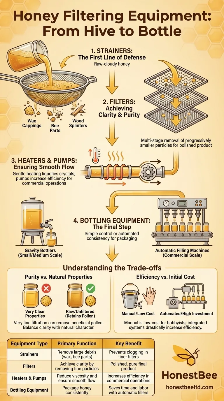 What types of equipment are used in honey filtering? Build an Efficient System for Pure, Marketable Honey Visual Guide