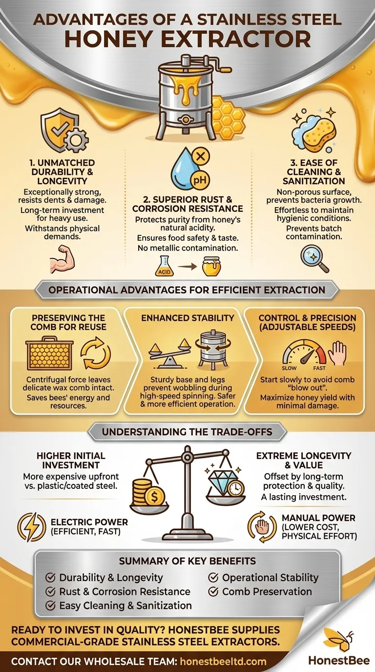 스테인리스 스틸 꿀 추출기의 장점은 무엇인가요? 꿀의 순도와 장기적인 가치를 보장하세요 시각적 가이드