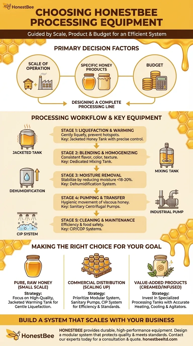 What factors should be considered when choosing honey processing equipment? A Guide for Commercial Apiaries Visual Guide