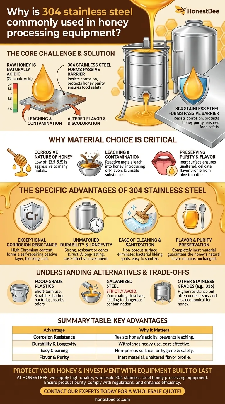 Why is 304 stainless steel used in honey processing? Protect Your Honey's Purity & Flavor Visual Guide