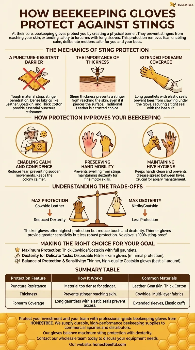How do beekeeping gloves protect against stings? Essential Gear for Apiary Safety Visual Guide