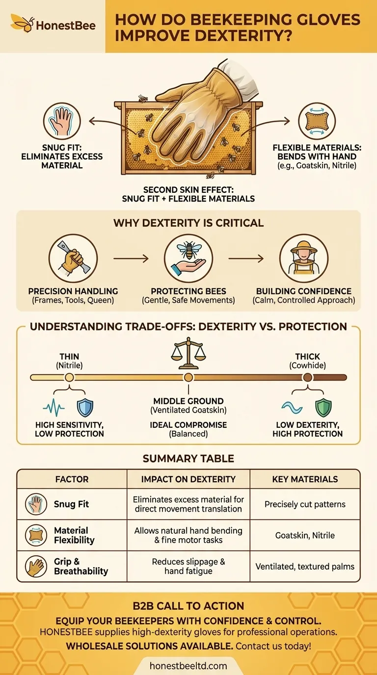 How do beekeeping gloves improve dexterity? Achieve Precise Hive Handling with Superior Fit Visual Guide