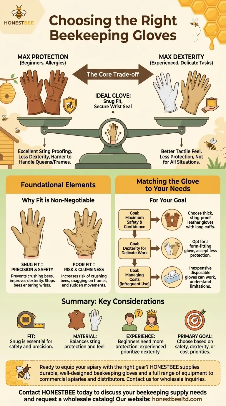 Что следует учитывать при выборе перчаток для пчеловодства? Найдите идеальную посадку для безопасности и ловкости Визуальное руководство