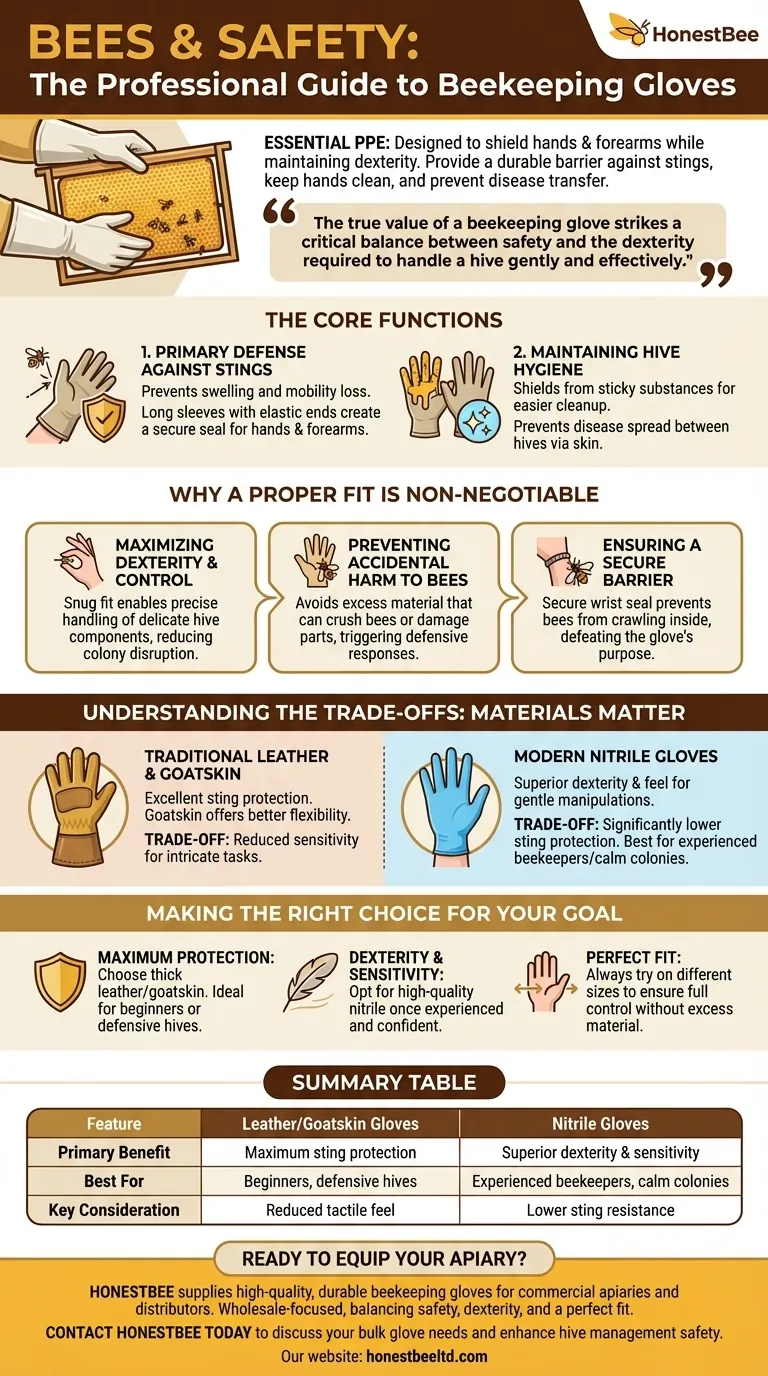 What are beekeeping gloves? Essential Protection for Safer Hive Management Visual Guide