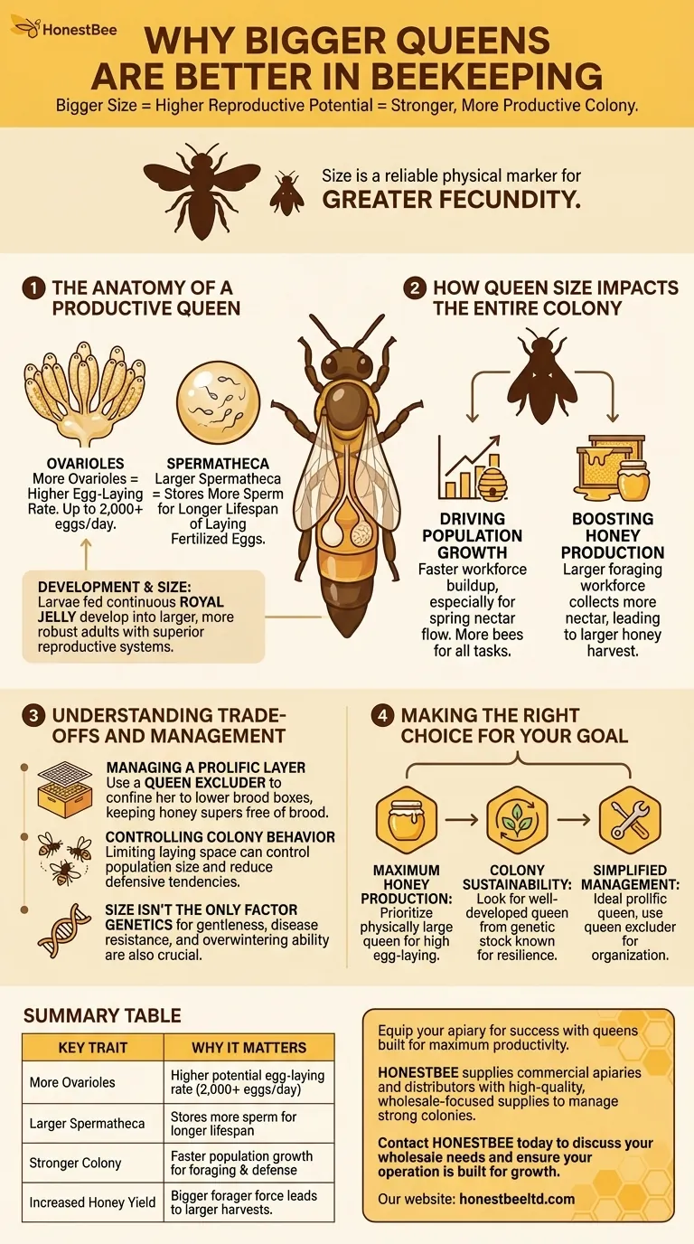 Why are bigger queens considered better in beekeeping? Unlock Greater Colony Productivity Visual Guide