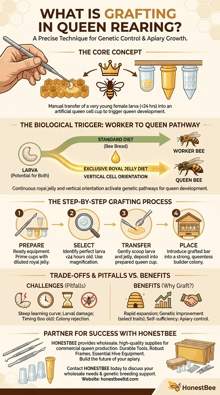 ¿Qué es el injerto en la cría de reinas? Toma el control de la genética de tu colmenar Guía Visual