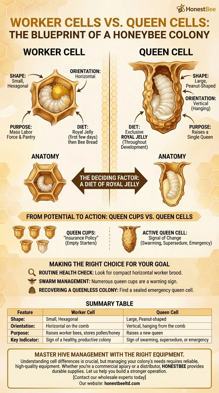 What is the difference between queen cells and worker cells? Unlock the Secrets of Your Hive's Health Visual Guide