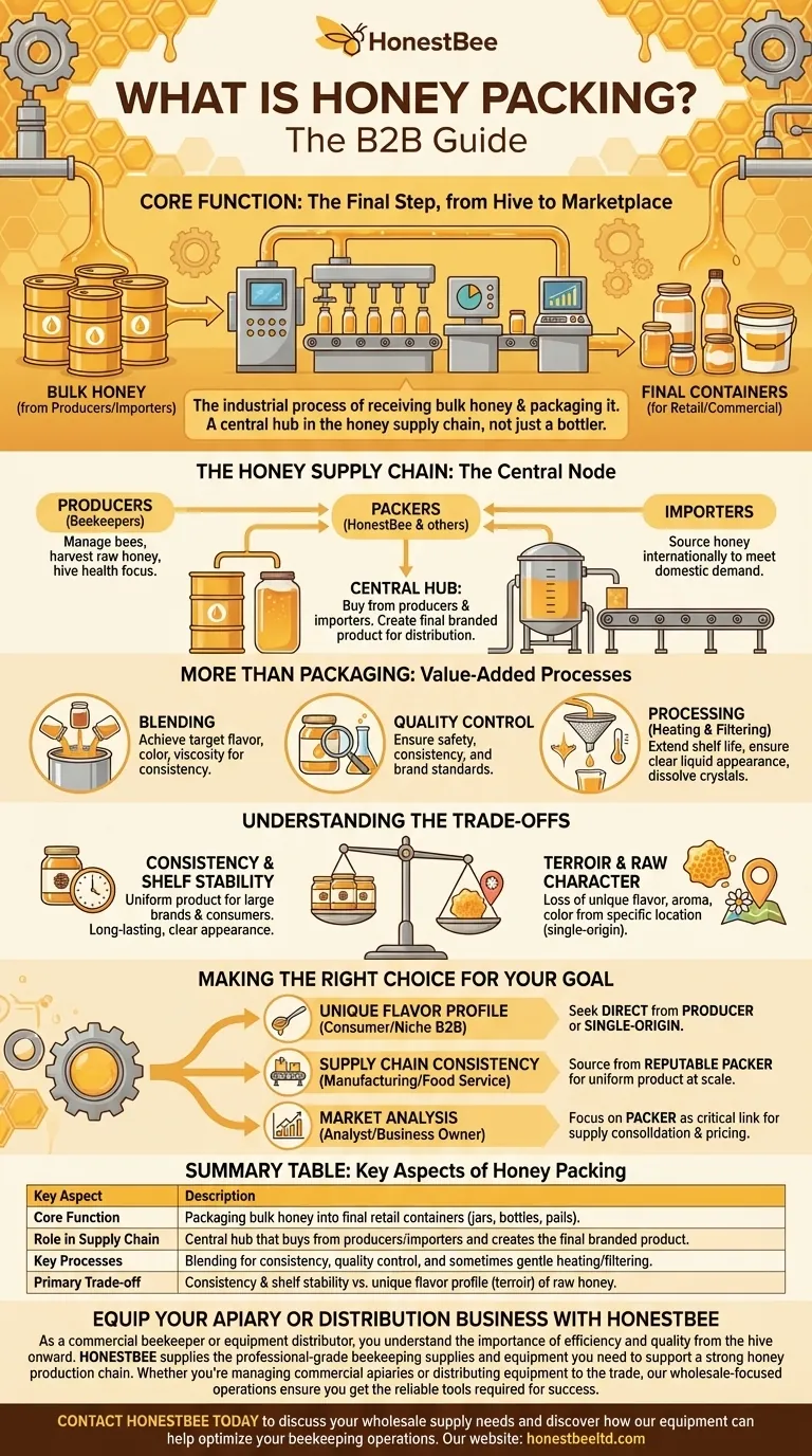 Qu'est-ce que l'emballage du miel ? L'étape critique de la ruche au marché Guide Visuel
