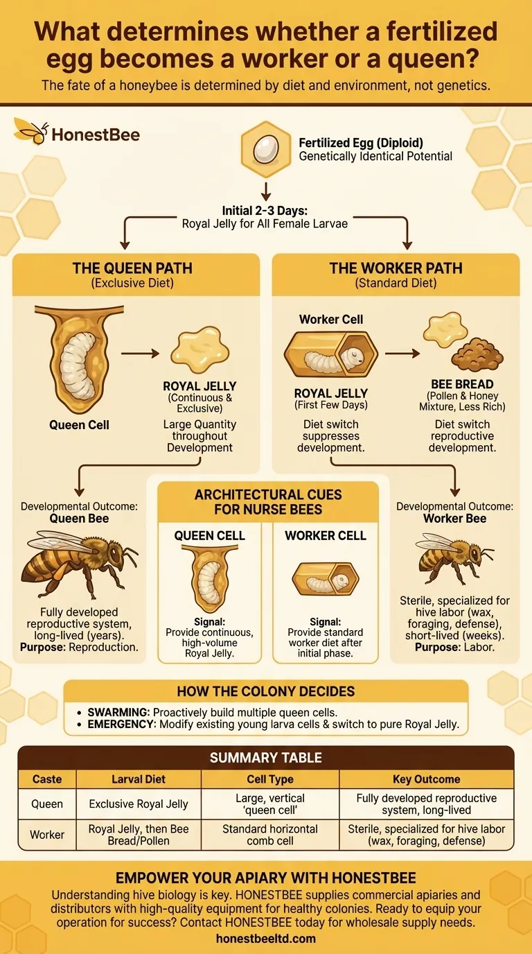 ¿Qué determina si un huevo fertilizado se convierte en una obrera o en una reina? Todo se reduce a la dieta de la larva Guía Visual