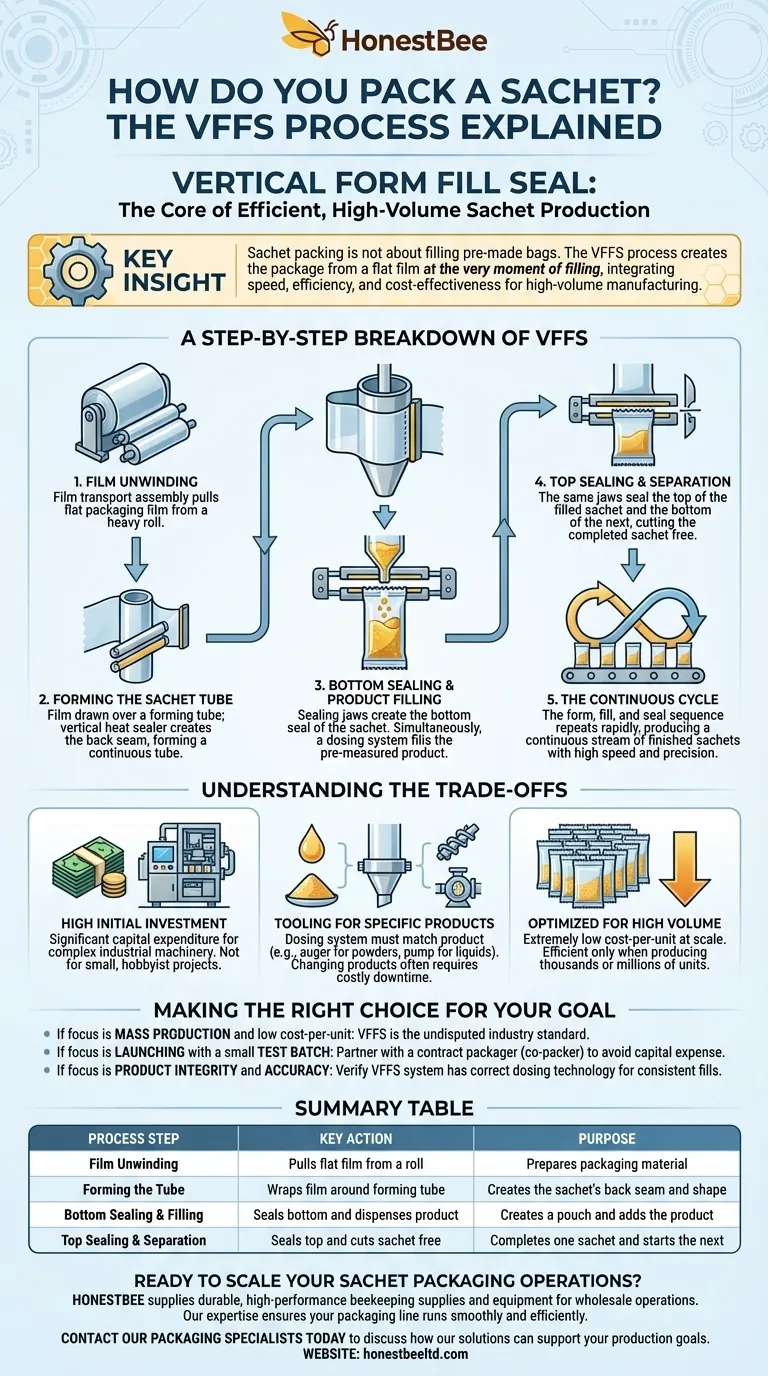 Come si confeziona una bustina? Domina il processo VFFS ad alta velocità per la produzione di massa Guida Visiva