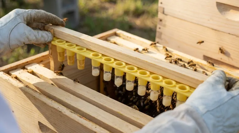 嫁接后第一天早晨应该做什么？ 将蜂王台转移到育王蜂箱