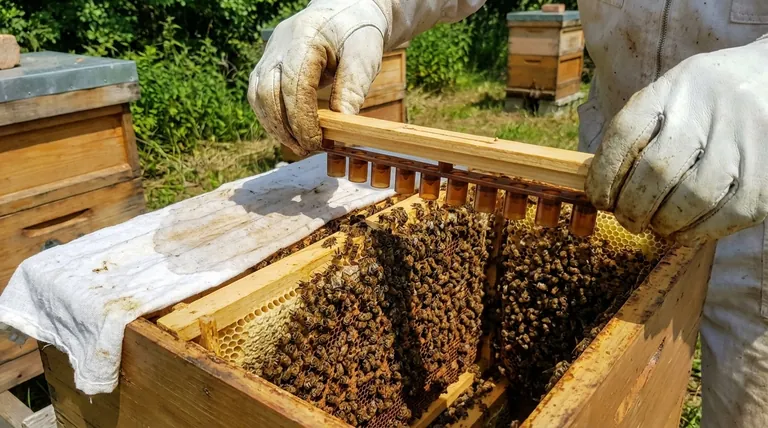 接ぎ木後のセルバー(セル受け枠)をどのように管理しますか? 熟練した接ぎ木後の王台飼育