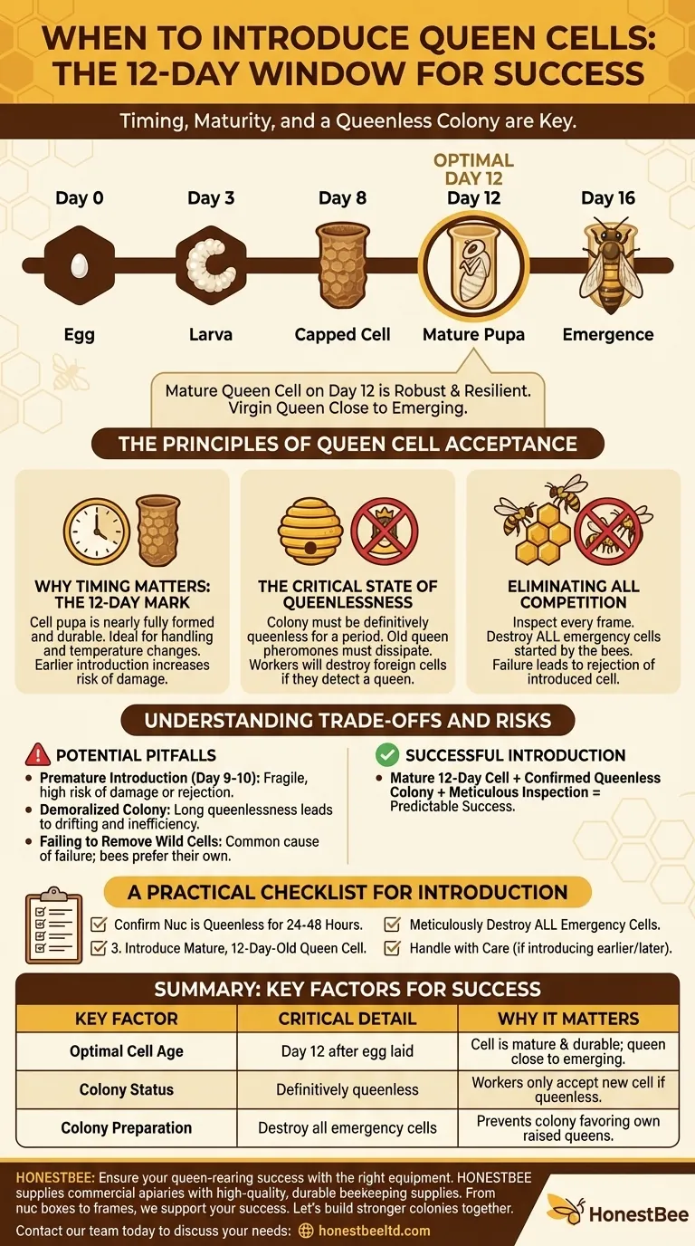 When can cells safely be given to nuclei? The 12-Day Rule for Successful Queen Introduction Visual Guide