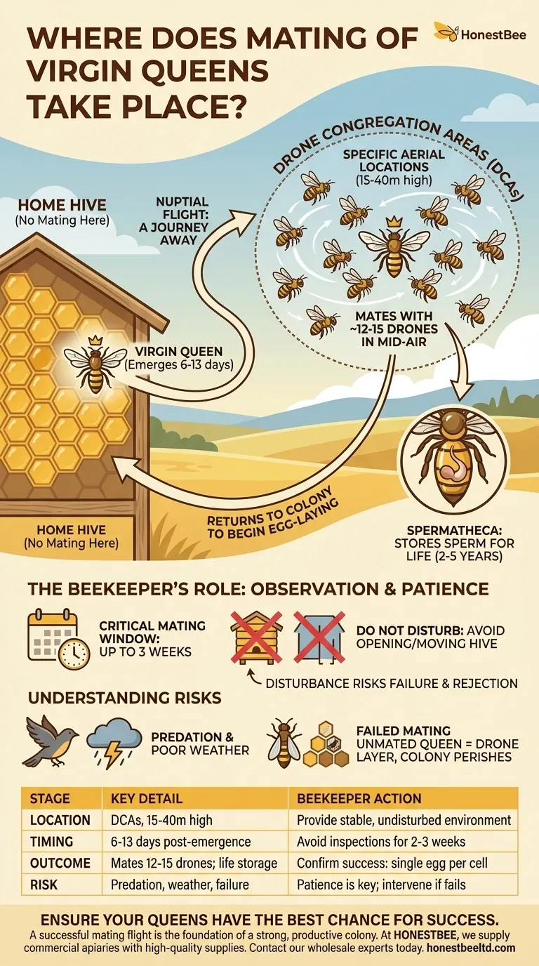 أين يتم تزاوج الملكات العذارى؟ شرح رحلة التزاوج الحاسمة دليل مرئي