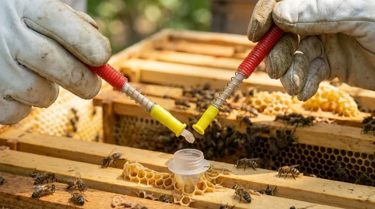What is the primary method beekeepers use to produce multiple queen honey bees in a season? Master Grafting for Superior Genetics