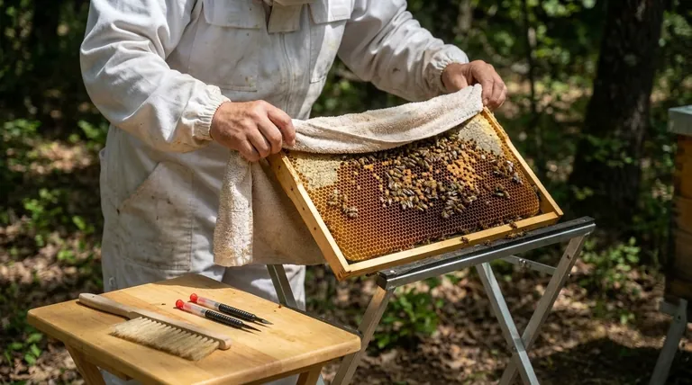How should the selected brood frame be prepared for grafting? A Step-by-Step Guide to Protect Larval Viability