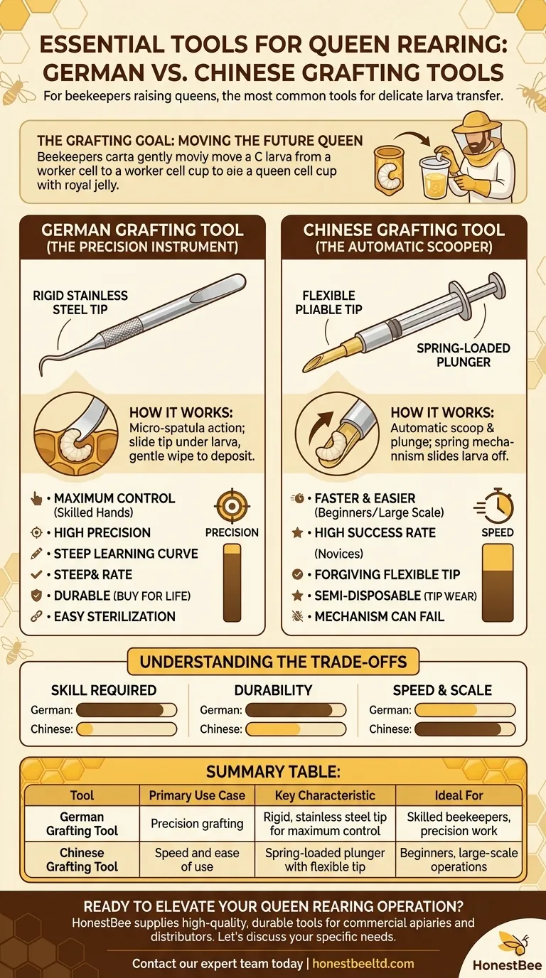 What tools are commonly used for grafting? Master Queen Rearing with the Right Tool Visual Guide