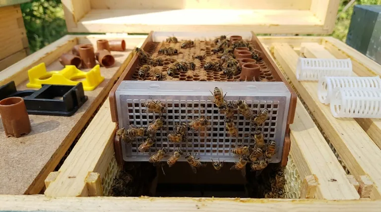 How do workers interact with the queen in the Jenter and Nicot systems? Graft-Free Queen Rearing Explained