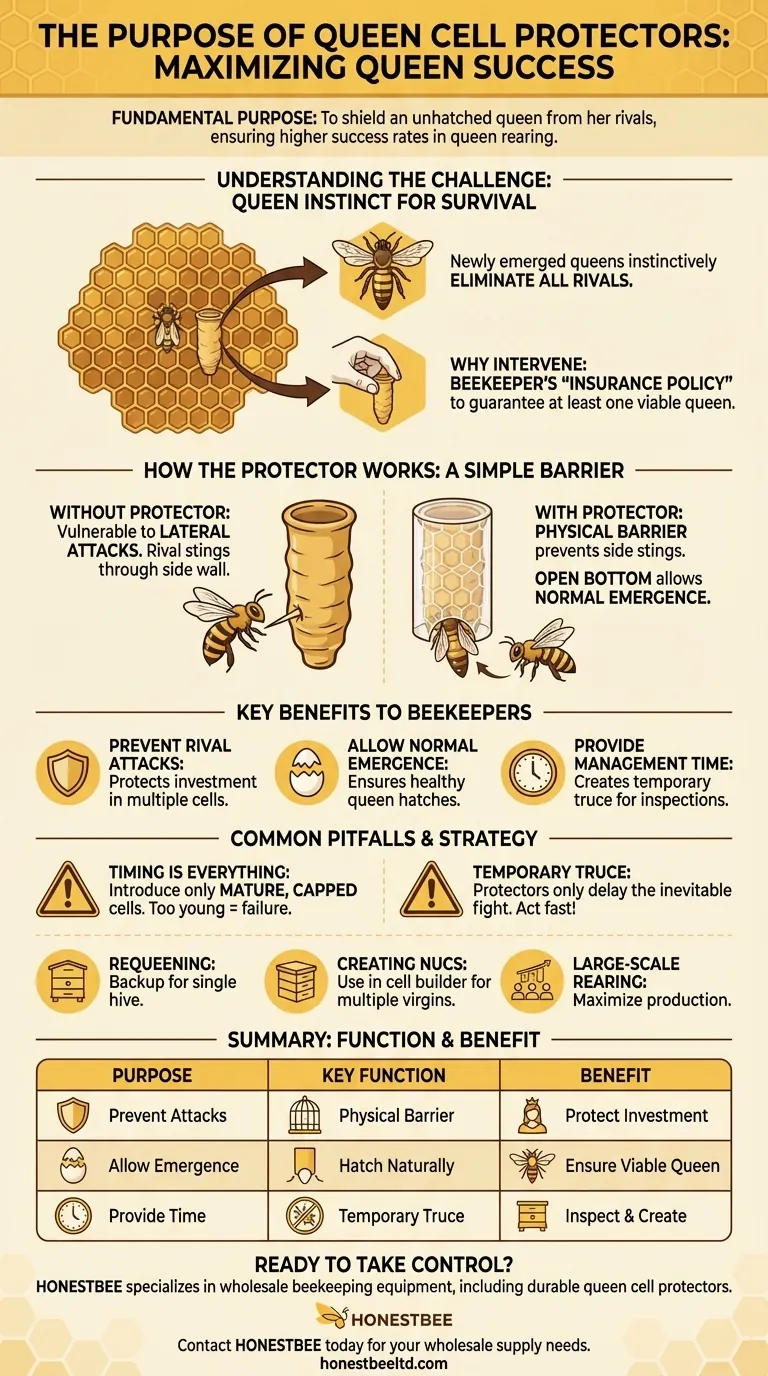 What is the purpose of queen cell protectors? Safeguard Your Queen Rearing Success Visual Guide