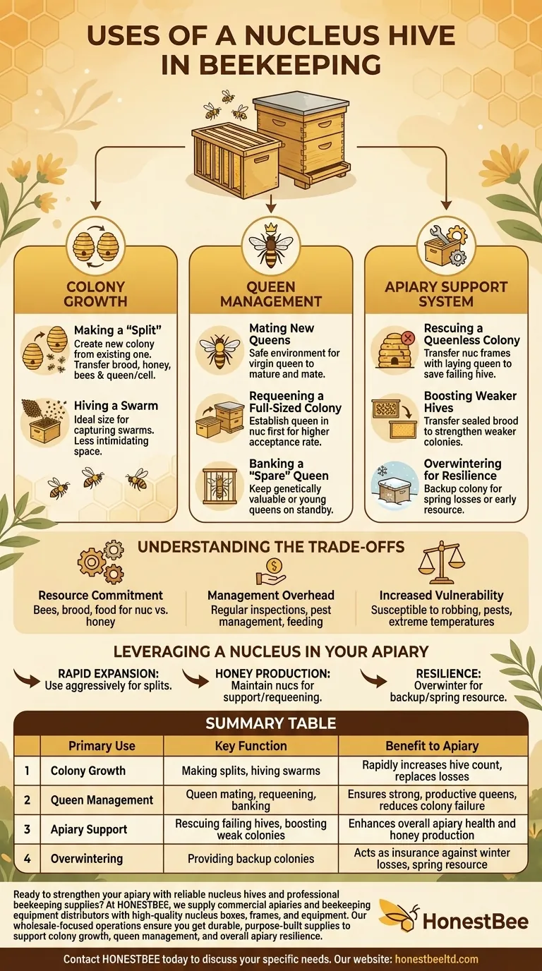 What are some uses for a nucleus in beekeeping? A Guide to Apiary Growth and Resilience Visual Guide