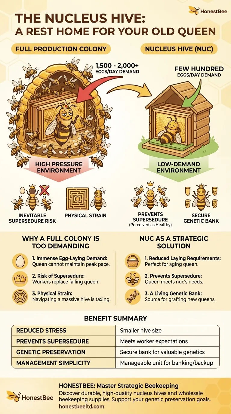 How can a nucleus serve as a rest home for an old queen? A Strategic Guide to Preserving Queen Genetics Visual Guide