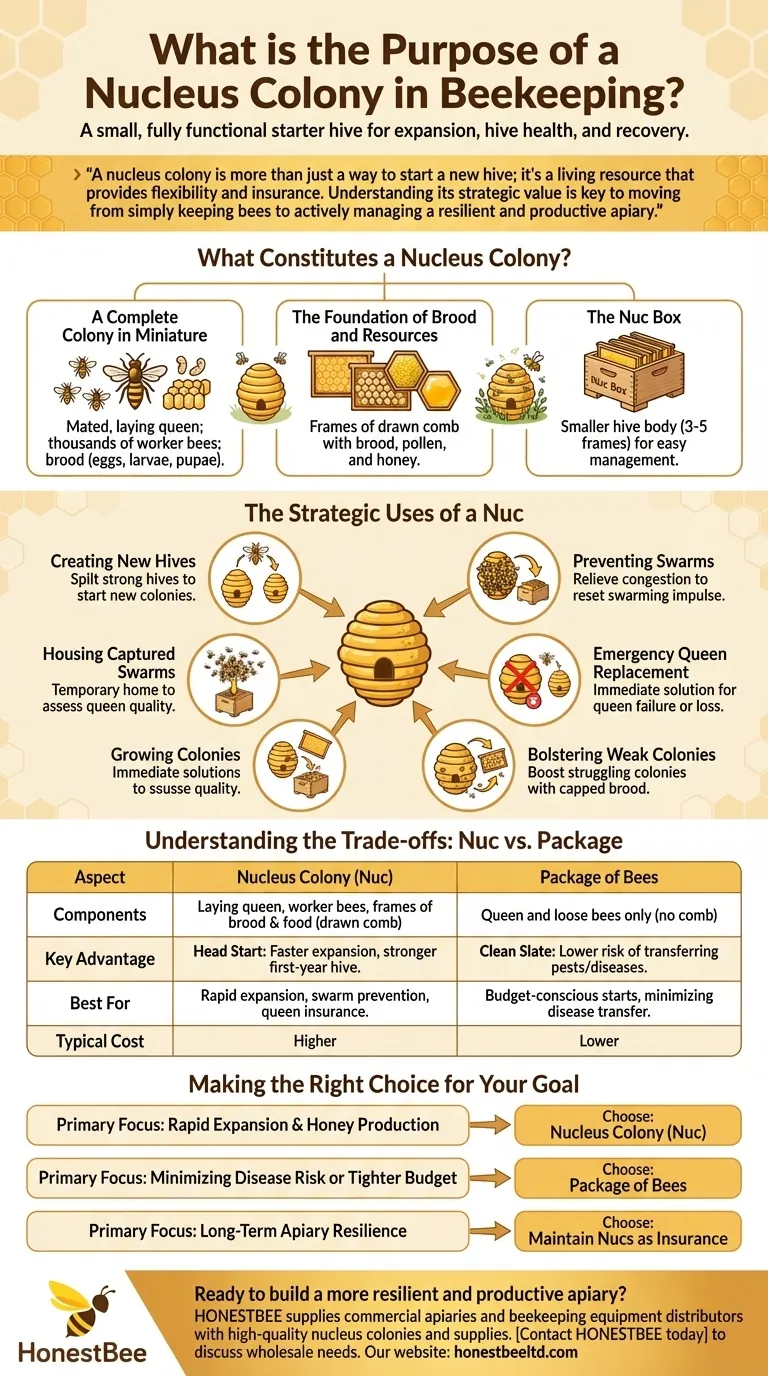 What is the purpose of a nucleus colony in beekeeping? Boost Apiary Resilience & Growth Visual Guide