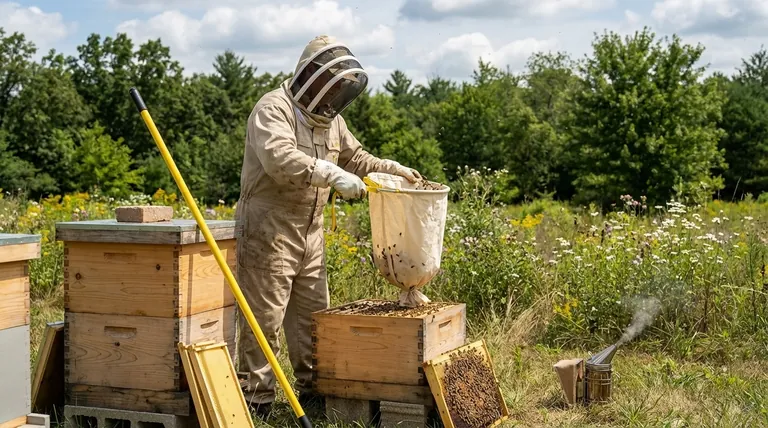 「人工分蜂」とは何ですか、またそれがミツバチのバロアダニの個体数にどのように役立つのでしょうか?非化学的なIPMソリューション