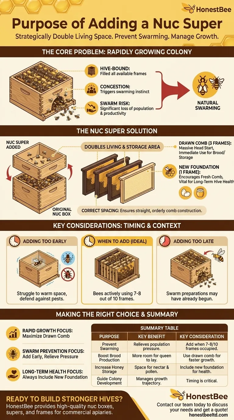 What is the purpose of adding a nuc super to the colonies? A Strategic Guide to Boosting Hive Growth Visual Guide