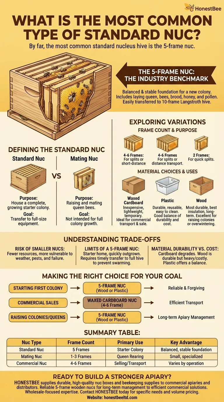 What is the most common type of standard nuc? The 5-Frame Nuc Explained Visual Guide