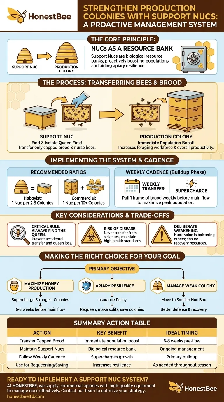 How can nucs strengthen production colonies? Boost Your Apiary's Productivity & Resilience Visual Guide
