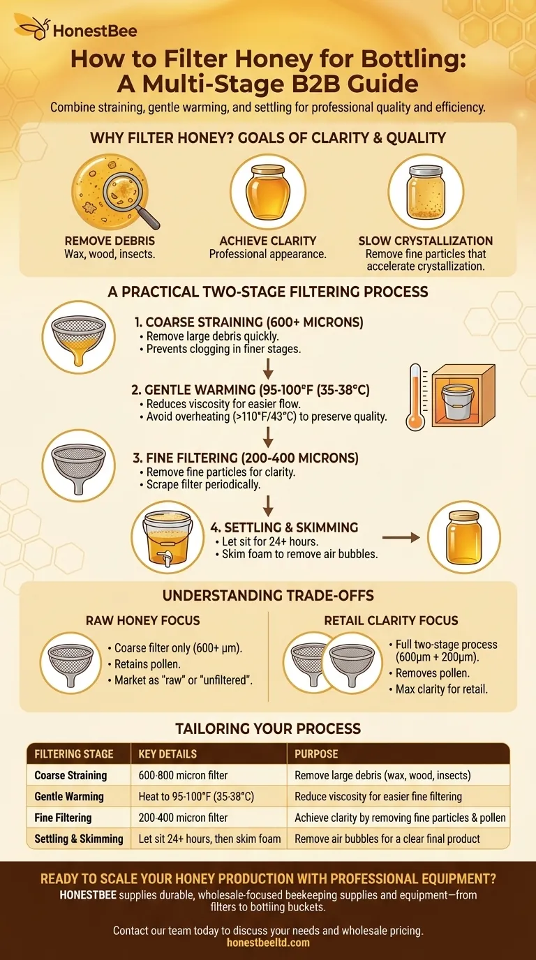 Wie filtert man Honig zum Abfüllen? Ein Leitfaden für professionelle Klarheit und Qualität Visuelle Anleitung