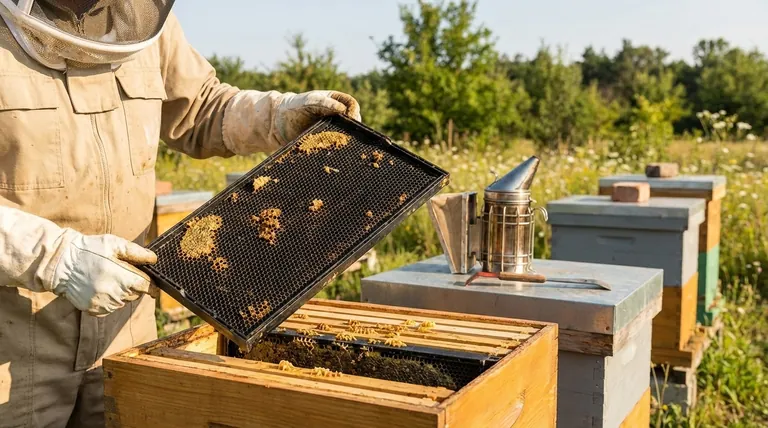 What should be done with the bee-free frames after shaking? A Guide to Proper Handling