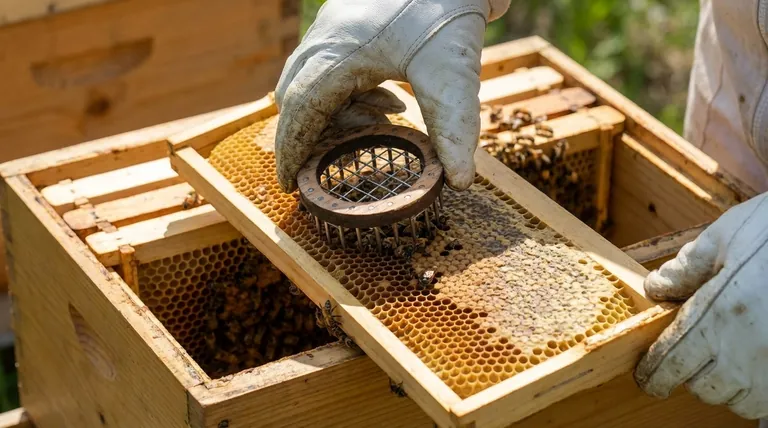 处理分蜂箱(nuc)的蜂脾时应采取什么预防措施?首先隔离蜂王以保护您的蜂群