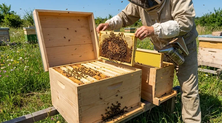 Qual é a composição de uma colmeia de 10 quadros após instalar um nuc? Uma Mistura Estratégica para Crescimento Rápido