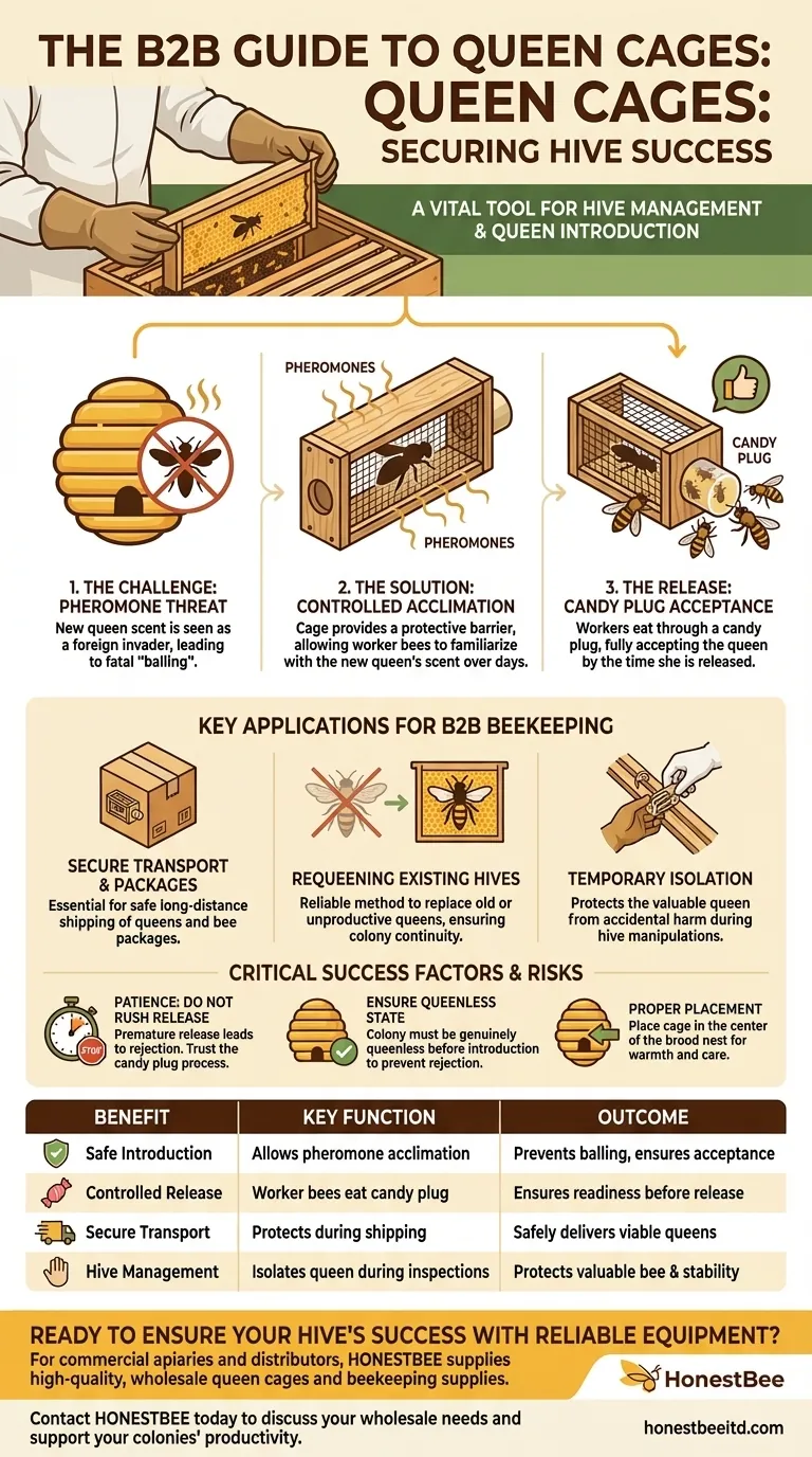 What are the benefits of using queen cages in beekeeping? Ensure Queen Acceptance and Hive Success Visual Guide