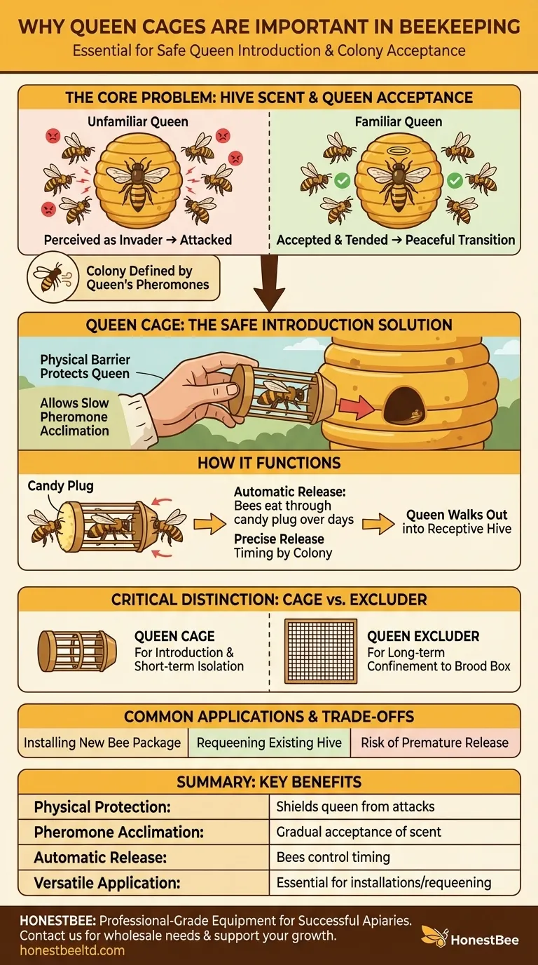 Why are queen cages important in beekeeping? Ensure a Safe Queen Introduction Visual Guide