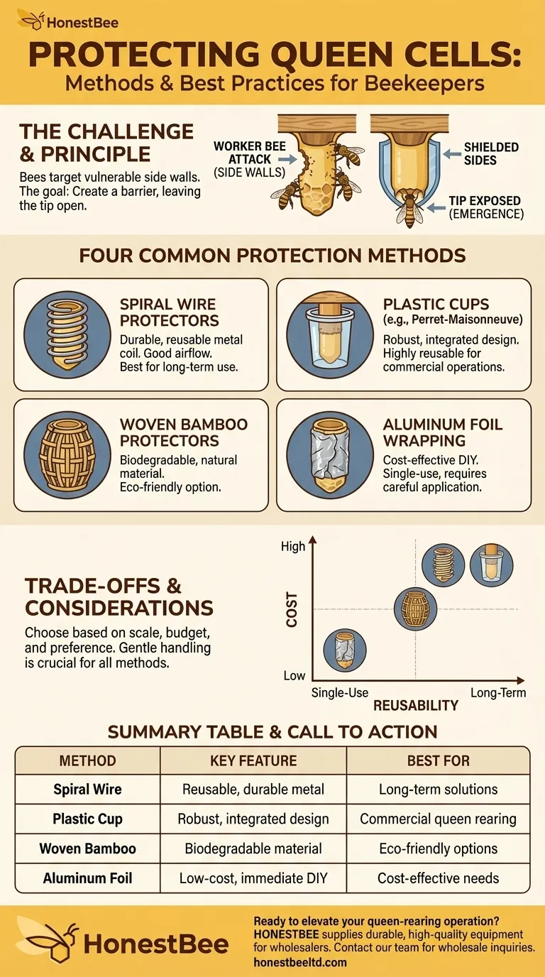 What are some methods to protect a queen cell from being destroyed by bees? Essential Protection for Successful Queen Rearing Visual Guide