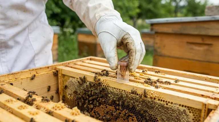 What is the benefit of inducing supersedure by giving a queenright colony a protected queen cell? A Seamless Requeening Method